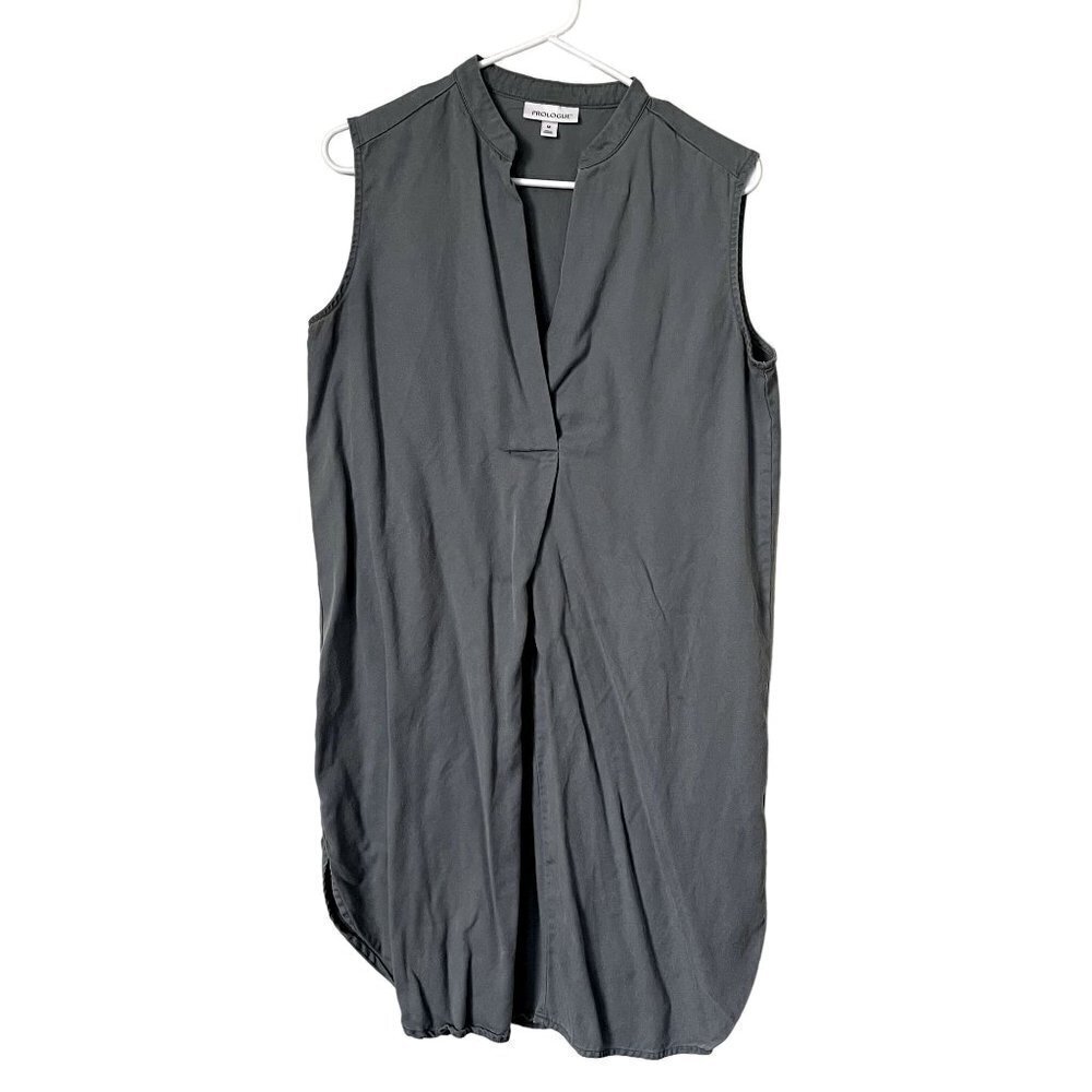Prologue gray sheath dress sleeveless top classic style stunning professional